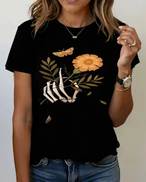 Skeleton Hand with Flower...