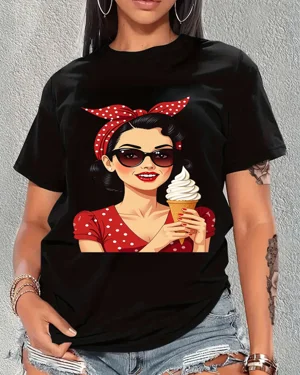 Retro Woman with Ice Cream...