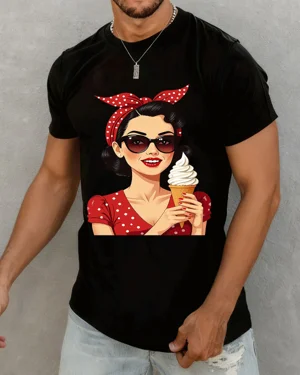 Retro Woman with Ice Cream...
