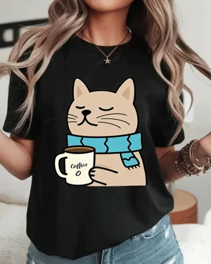 Cozy Cat with Coffee Mug...