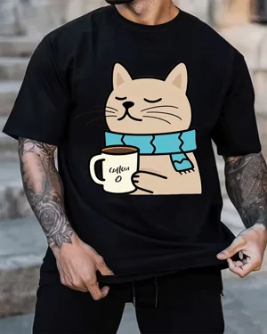 Cozy Cat with Coffee Mug...