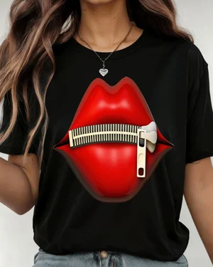 Zipper Lips Summer Cotton...