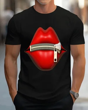 Zipper Lips Summer Cotton...