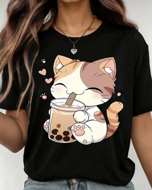 Cute Cat Drinking Bubble...