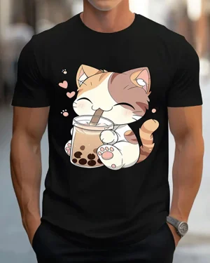 Cute Cat Drinking Bubble...