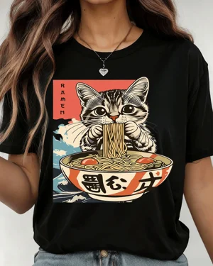 Ramen Cat Eating Noodles...