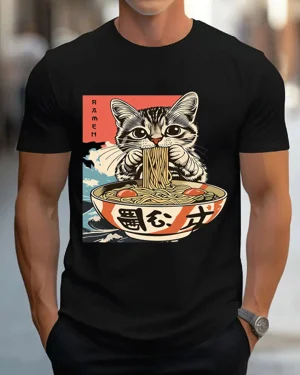 Ramen Cat Eating Noodles...