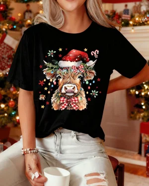 Christmas Highland Cow with...