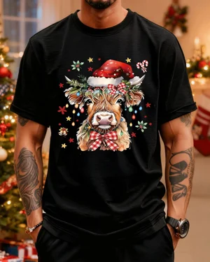 Christmas Highland Cow with...