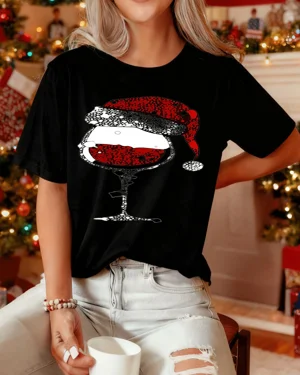 Christmas Wine Glass with...