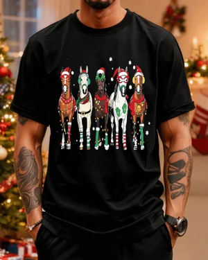 Christmas Horses in Festive...