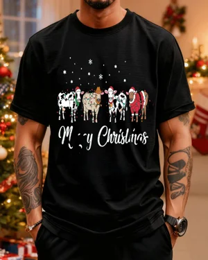 Merry Christmas Cows with...