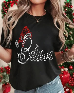 Christmas Believe Santa Hat...