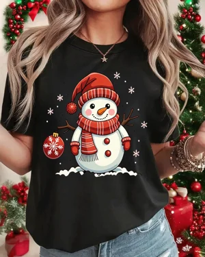 Christmas Snowman with Red...