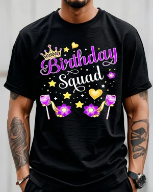 Birthday Squad Crown Stars...