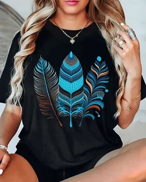 Blue Artistic Feather...