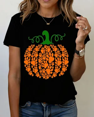 Pumpkin Made of Paw Prints...