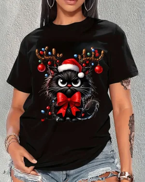 Angry Christmas Cat with...