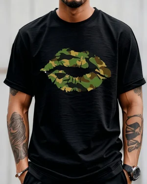Camouflage Lip Print Summer...