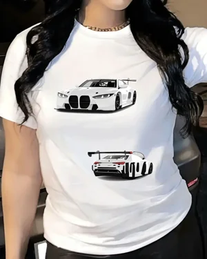 White Sports Car Front and...