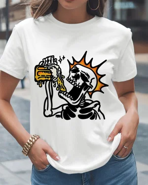 Skeleton Drinking Beer...