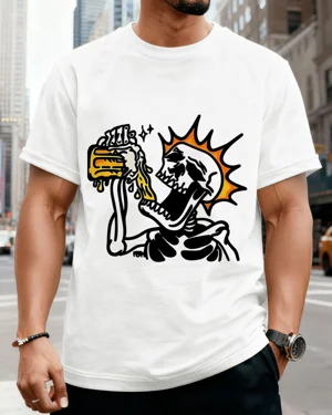 Skeleton Drinking Beer...