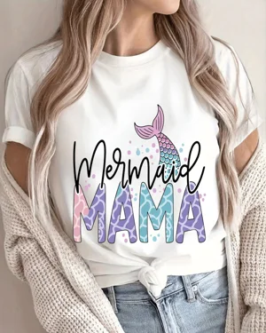 Mermaid Mom Summer Cotton...
