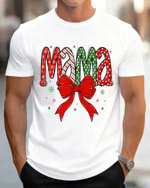 Christmas Mama Mom Bow...