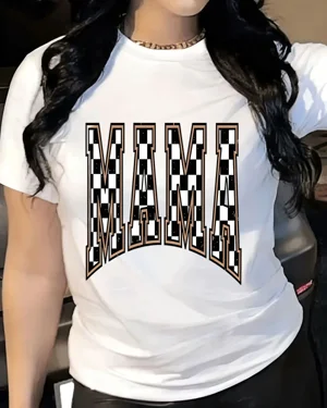 Checkered Mama Mom Summer...