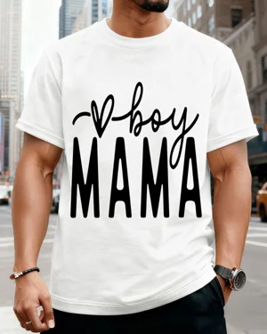 Boy Mama Mom Summer Cotton...
