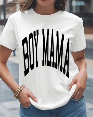 Boy Mama Mom Summer Cotton...