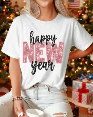 Happy New Year Pink Text...