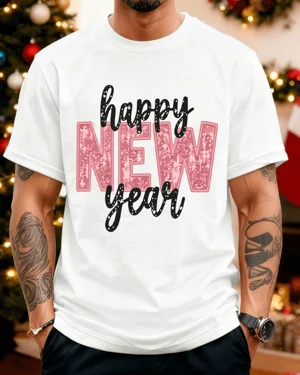 Happy New Year Pink Text...