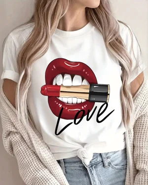 Love Red Lips with Lipstick...