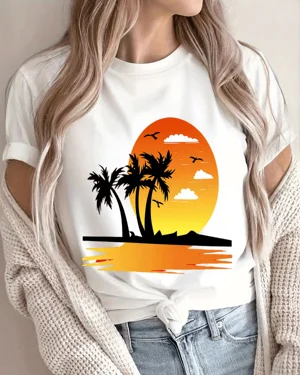 Sunset Tropical Beach with...