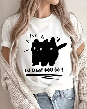 Wow Wow Cat Cartoon Summer...