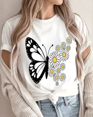Butterfly and Daisy Floral...