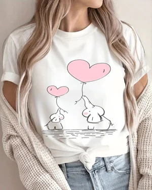 Elephants with Pink Heart...