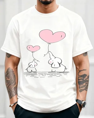 Elephants with Pink Heart...