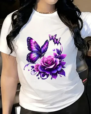 Purple Butterfly and Rose...