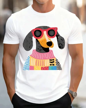 Colorful Dog with Red...