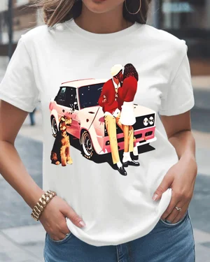 Couple Kissing by Retro Car...