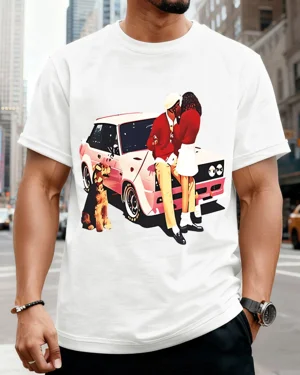 Couple Kissing by Retro Car...