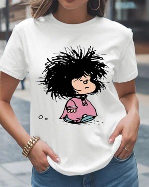 Messy Hair Cartoon Girl...