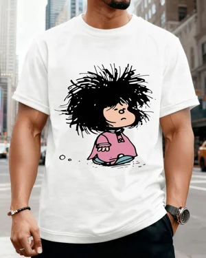 Messy Hair Cartoon Girl...