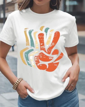 Retro Peace Hand Sign...