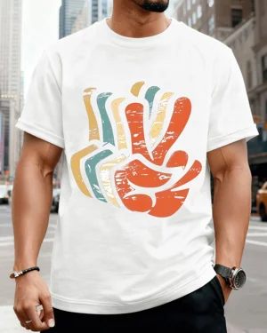Retro Peace Hand Sign...