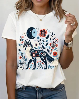 Floral Moon Wolf Summer...