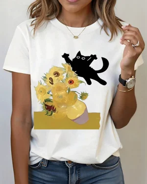 Jumping Black Cat with...