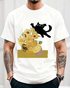 Jumping Black Cat with...